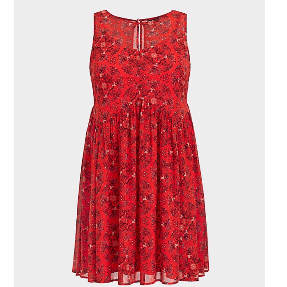 Torrid Orange Chiffon Dress size 0